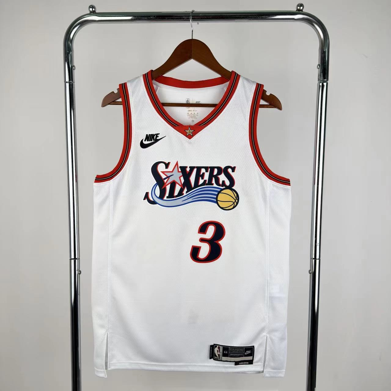 Camiseta retro blanca número 3 de los 76ers, 26 temporadas, Allen